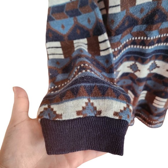 Variations Fleece Cardigan Women's Aztec Print Size M Acrylic - Picture 5 of 8